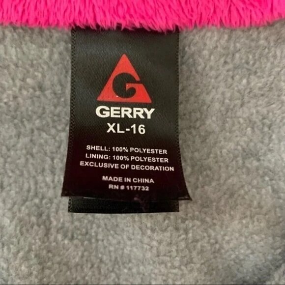 GIRL’S Gray & Pink Fleece Jacket. 16/XL - Picture 7 of 8